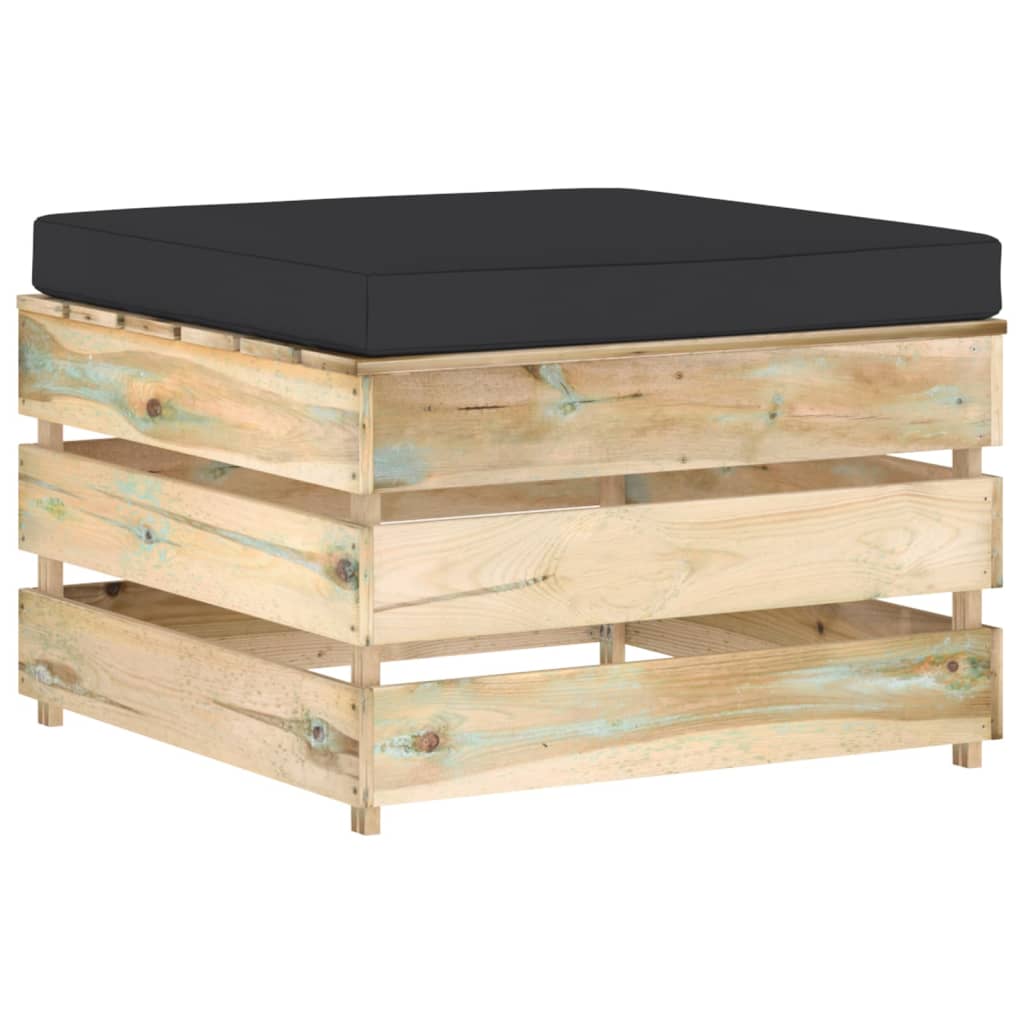 vidaXL 4-tlg. Garten-Lounge-Set mit Kissen Grün Imprägniertes Holz