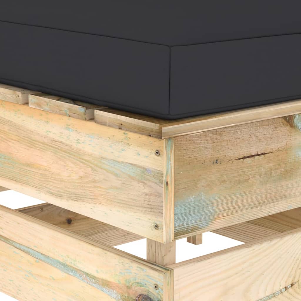vidaXL 4-tlg. Garten-Lounge-Set mit Kissen Grün Imprägniertes Holz