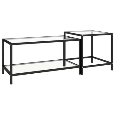 vidaXL Tables d'appoint 2 pcs Verre trempé Transparent