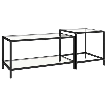 vidaXL Tables d'appoint 2 pcs Verre trempé Transparent
