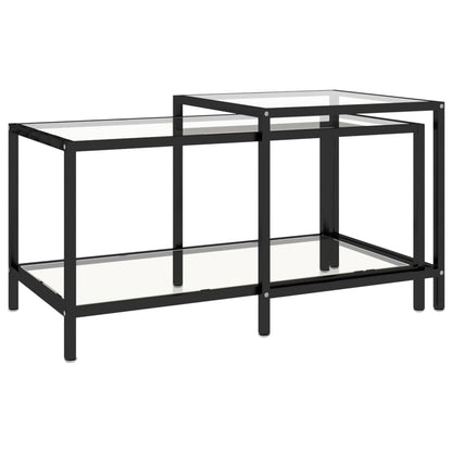 vidaXL Tables d'appoint 2 pcs Verre trempé Transparent