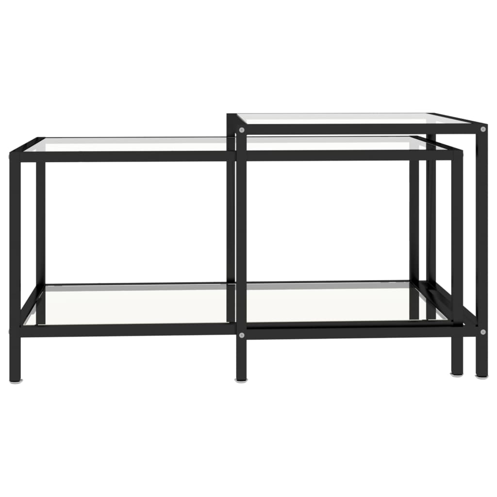 vidaXL Tables d'appoint 2 pcs Verre trempé Transparent