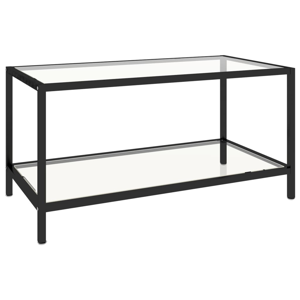 vidaXL Tables d'appoint 2 pcs Verre trempé Transparent