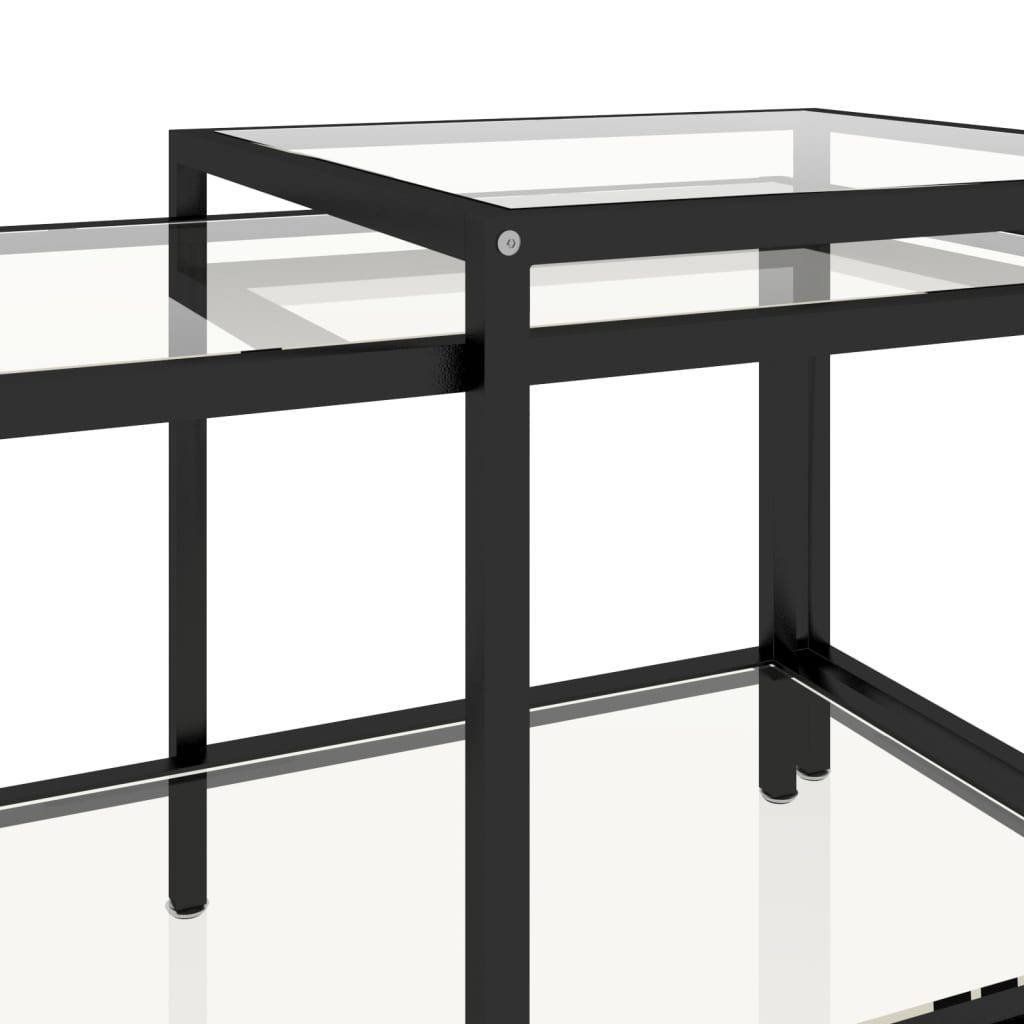 vidaXL Tables d'appoint 2 pcs Verre trempé Transparent