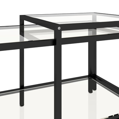 vidaXL Tables d'appoint 2 pcs Verre trempé Transparent
