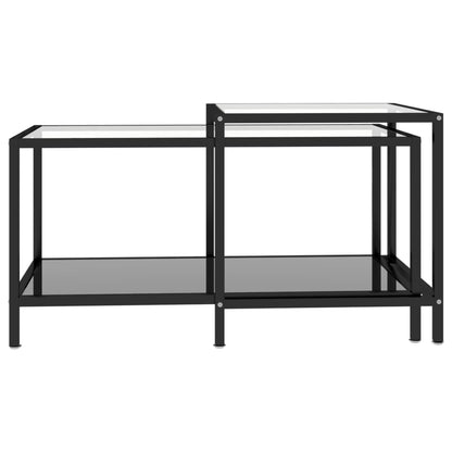 vidaXL Tables d'appoint 2 pcs Verre trempé Noir