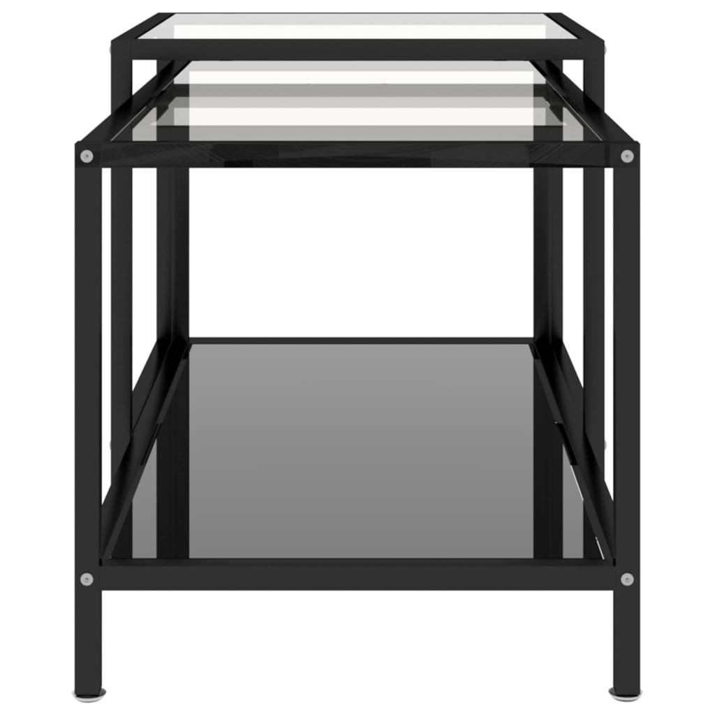 vidaXL Tables d'appoint 2 pcs Verre trempé Noir