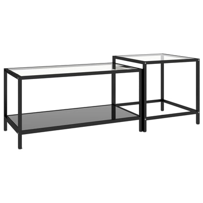 vidaXL Tables d'appoint 2 pcs Verre trempé Noir
