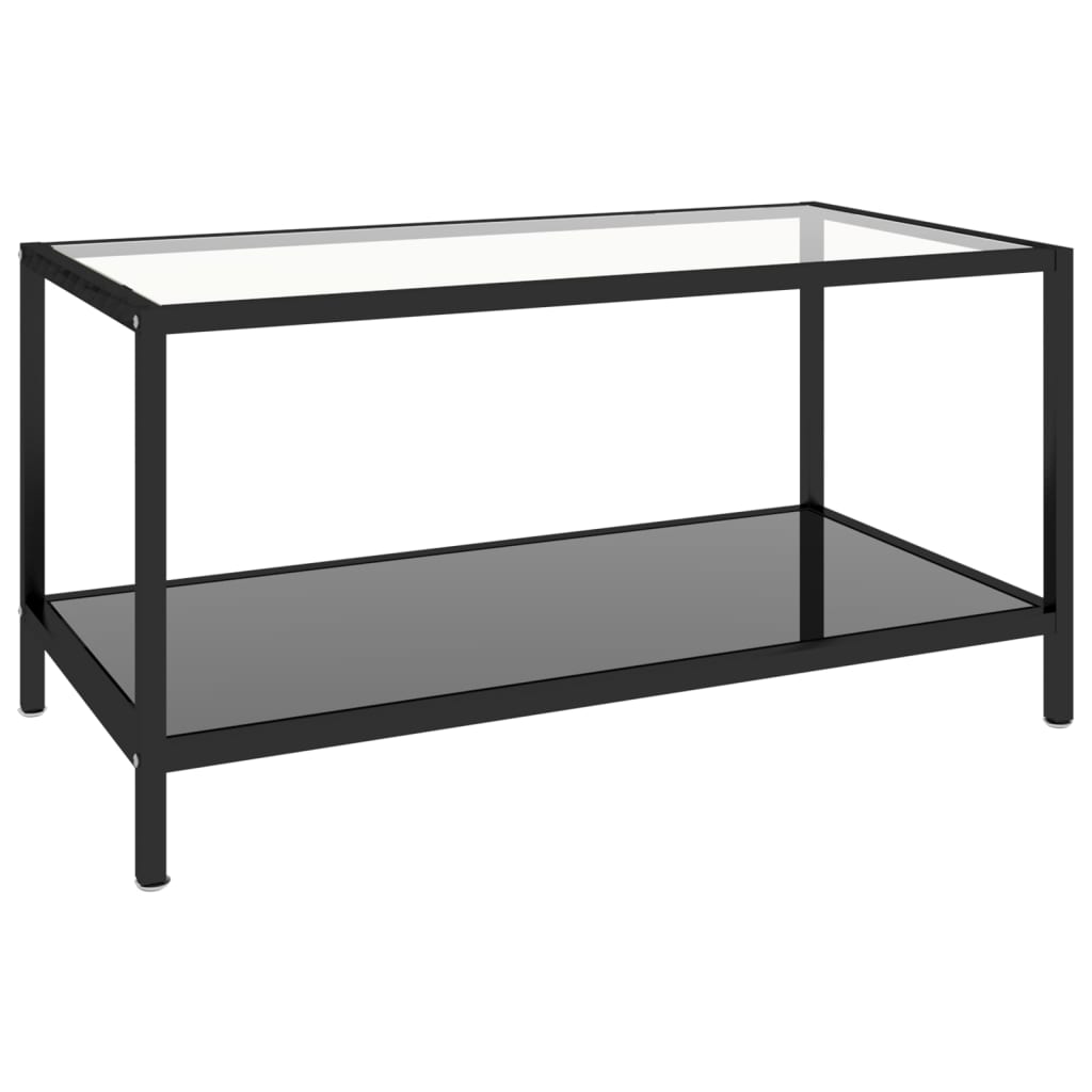 vidaXL Tables d'appoint 2 pcs Verre trempé Noir