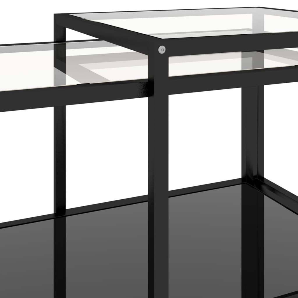 vidaXL Tables d'appoint 2 pcs Verre trempé Noir