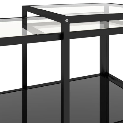 vidaXL Tables d'appoint 2 pcs Verre trempé Noir