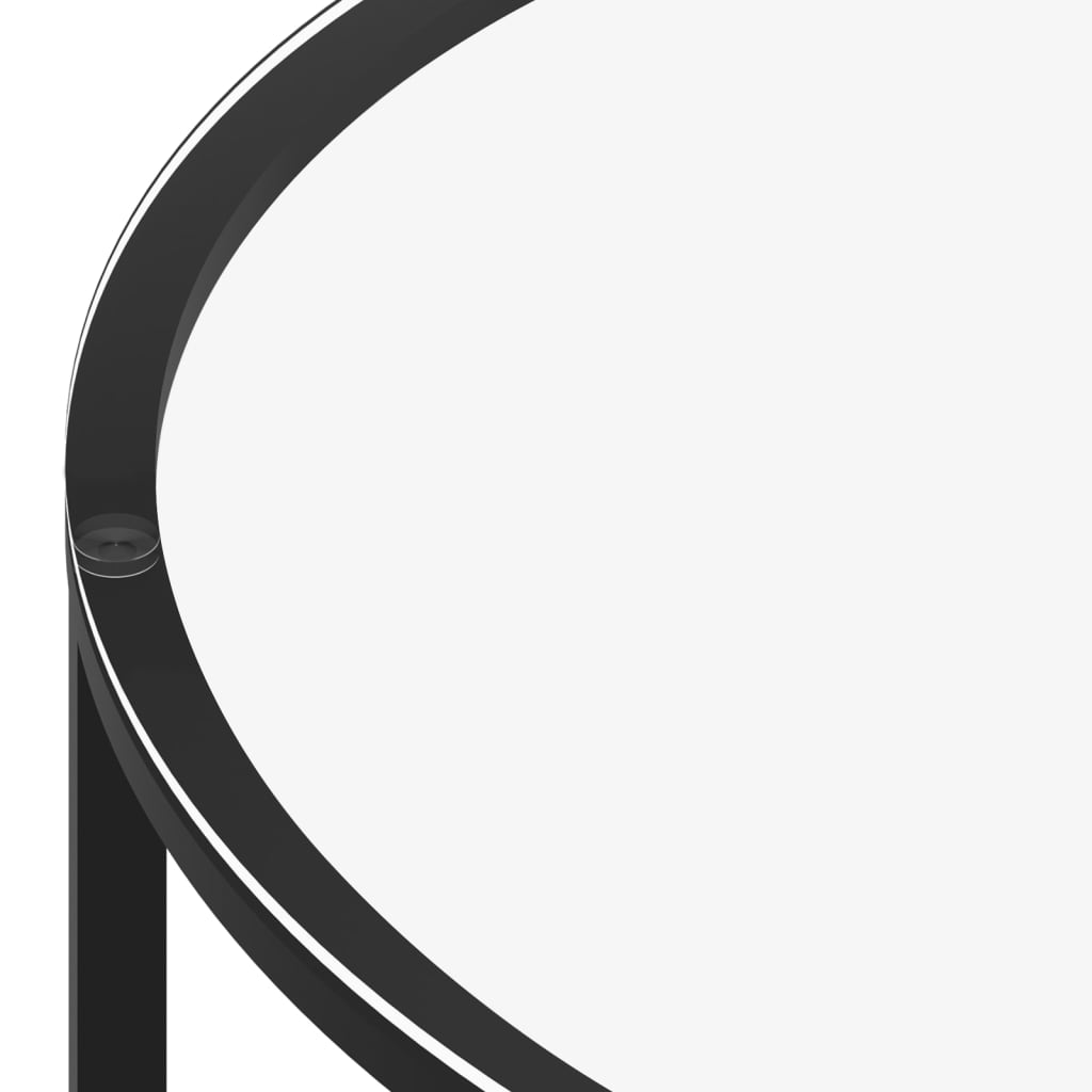 vidaXL Table d'appoint noir et effet marbre noir 70 cm Verre trempé