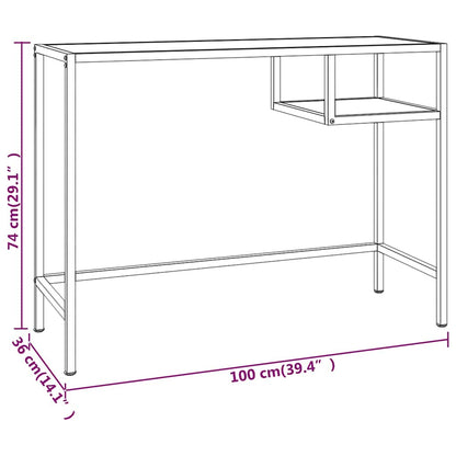 vidaXL Computertisch Transparent 100x36x74 cm Hartglas