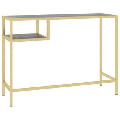 vidaXL Bureau noir marbre 100x36x74 cm verre trempé