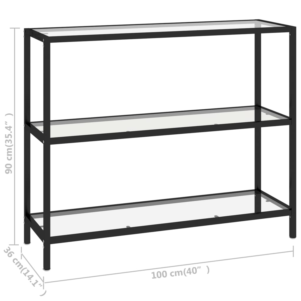 vidaXL Regal Transparent 100x36x90 cm Gehärtetes Glas