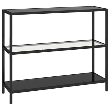 vidaXL Regal Transparent und Schwarz 100x36x90 cm Gehärtetes Glas