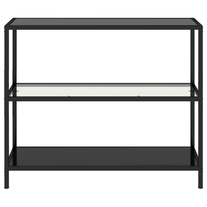 vidaXL Regal Transparent und Schwarz 100x36x90 cm Gehärtetes Glas