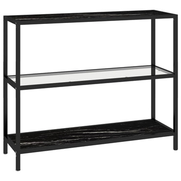 vidaXL Regal Transparent und Marmor 100x36x90 cm Gehärtetes Glas