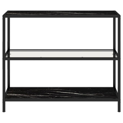 vidaXL Regal Transparent und Marmor 100x36x90 cm Gehärtetes Glas