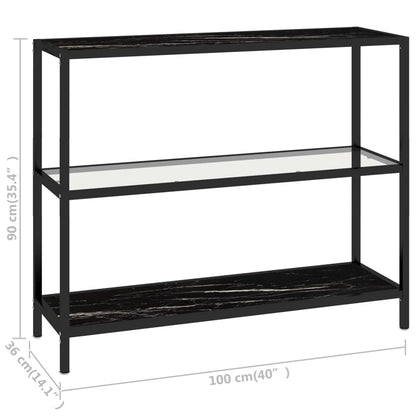vidaXL Regal Transparent und Marmor 100x36x90 cm Gehärtetes Glas