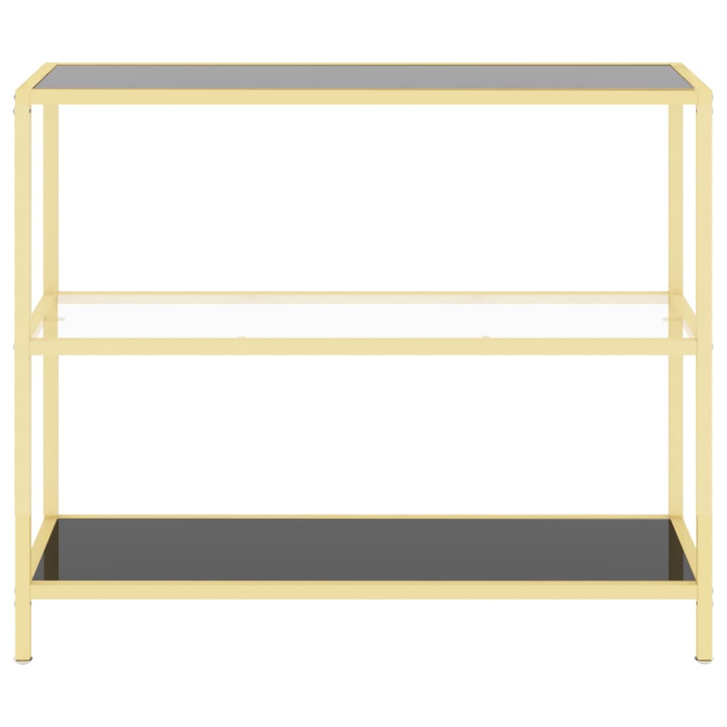 vidaXL Regal Schwarz und Transparent 100x36x90 cm Gehärtetes Glas