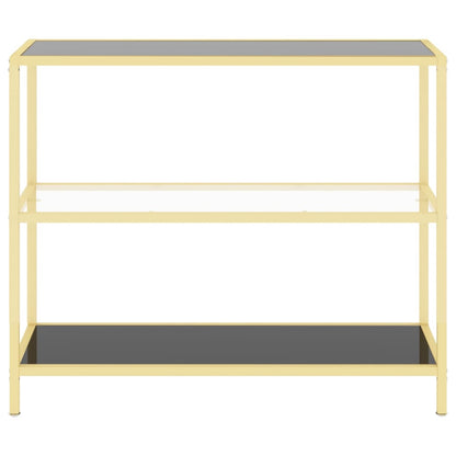 vidaXL Regal Schwarz und Transparent 100x36x90 cm Gehärtetes Glas