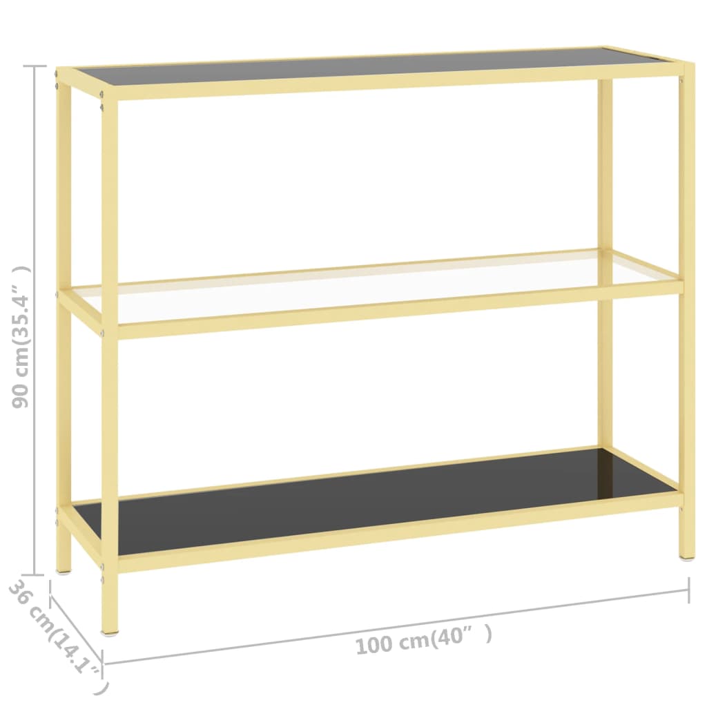 vidaXL Regal Schwarz und Transparent 100x36x90 cm Gehärtetes Glas