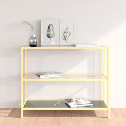 vidaXL Regal Schwarz und Transparent 100x36x90 cm Gehärtetes Glas