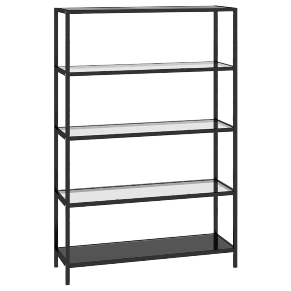 vidaXL Étagère noire et transparente 100x36x168 cm Verre trempé
