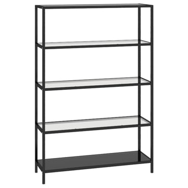 vidaXL Étagère noire et transparente 100x36x168 cm Verre trempé