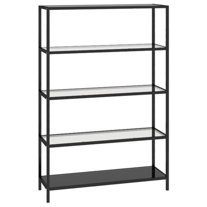 vidaXL Étagère noire et transparente 100x36x168 cm Verre trempé