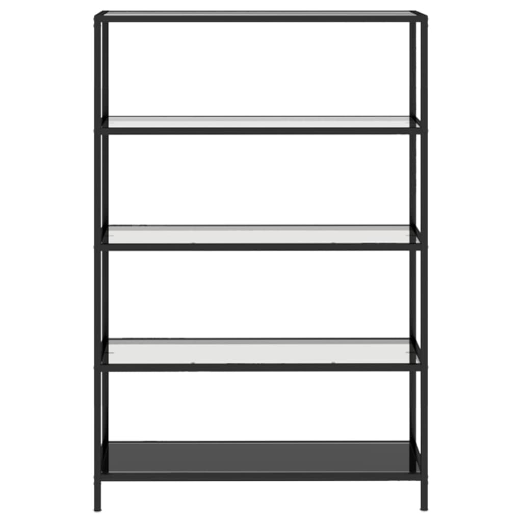 vidaXL Étagère noire et transparente 100x36x168 cm Verre trempé