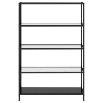 vidaXL Étagère noire et transparente 100x36x168 cm Verre trempé