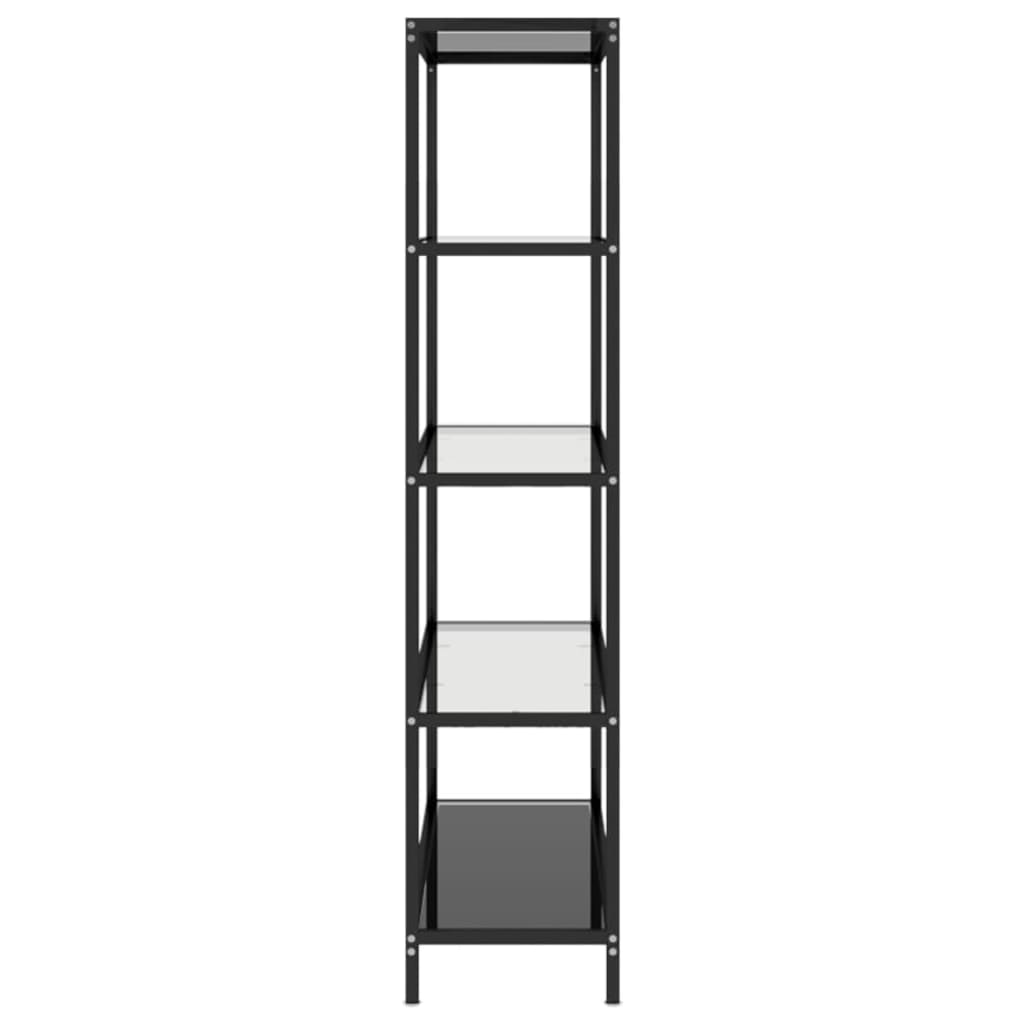 vidaXL Étagère noire et transparente 100x36x168 cm Verre trempé