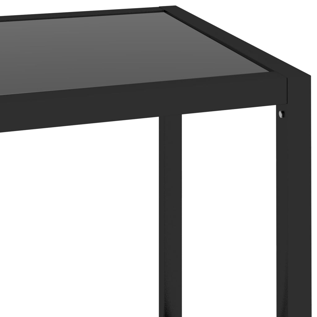 vidaXL Étagère noire et transparente 100x36x168 cm Verre trempé