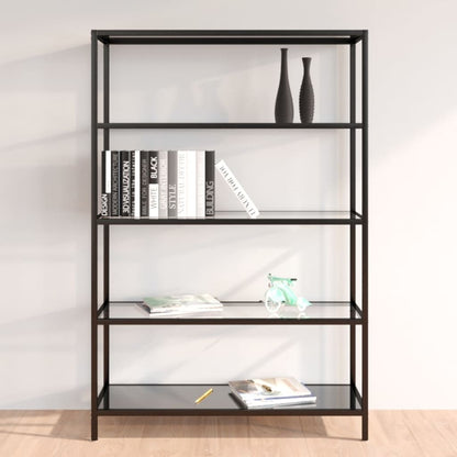 vidaXL Étagère noire et transparente 100x36x168 cm Verre trempé