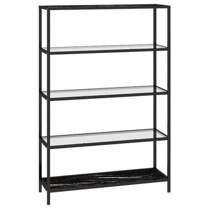 vidaXL Regal Marmor und Transparent 100x36x168 cm Gehärtetes Glas