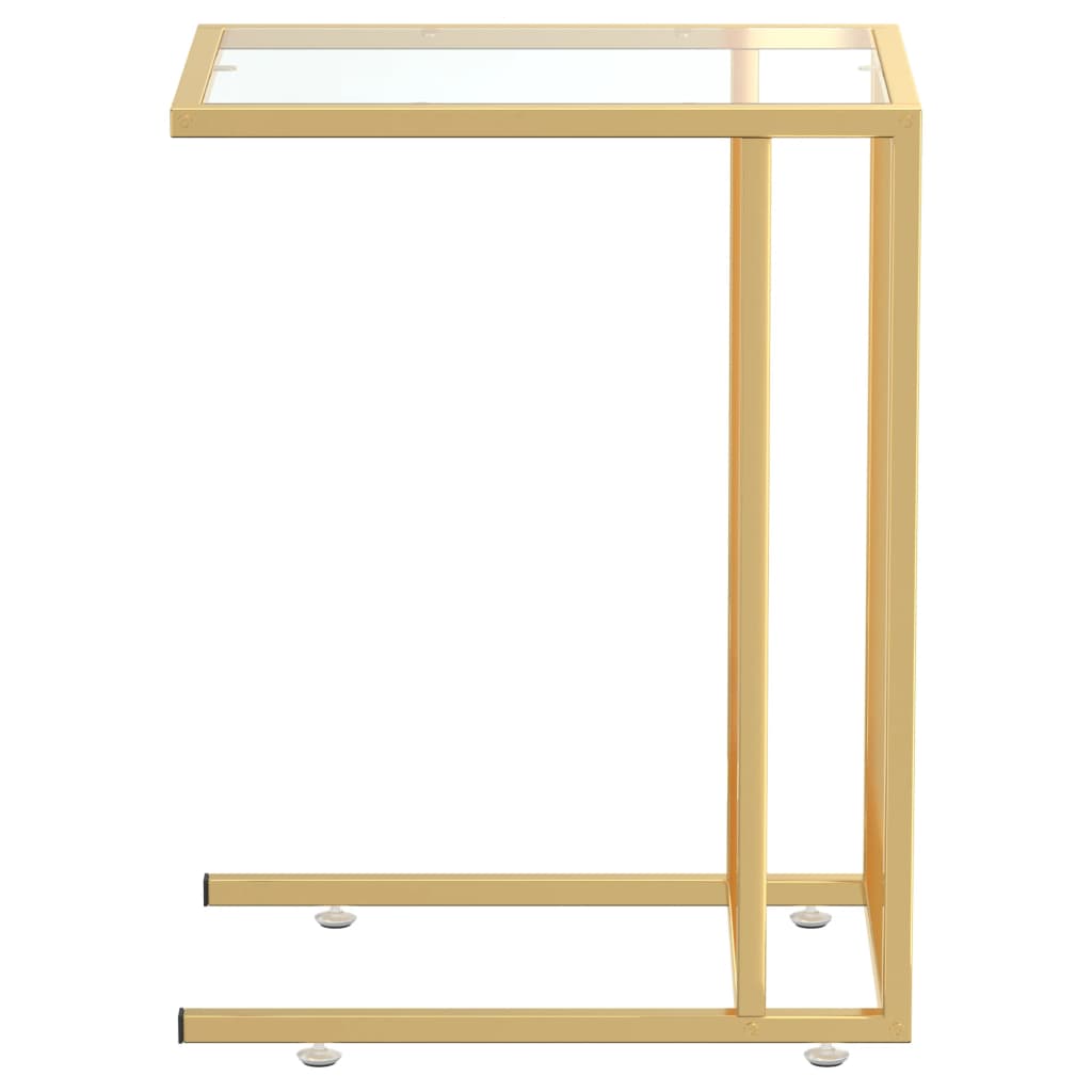 vidaXL Table d'appoint informatique transparente 50x35x65 cm Verre trempé