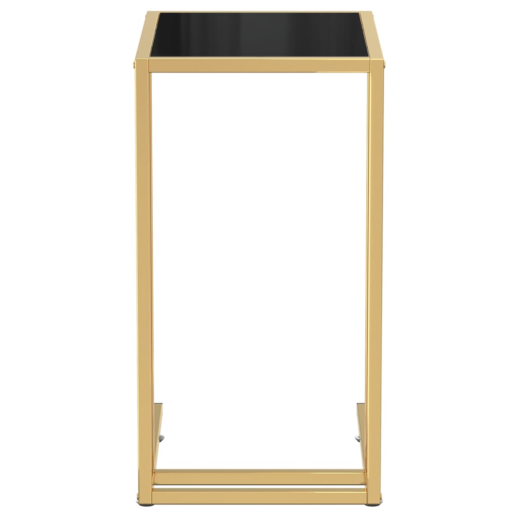 vidaXL Table d'appoint informatique noire 50x35x65 cm Verre trempé