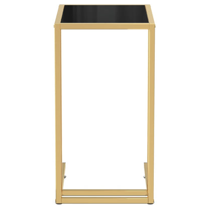 vidaXL Table d'appoint informatique noire 50x35x65 cm Verre trempé