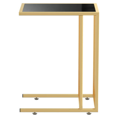 vidaXL Table d'appoint informatique noire 50x35x65 cm Verre trempé