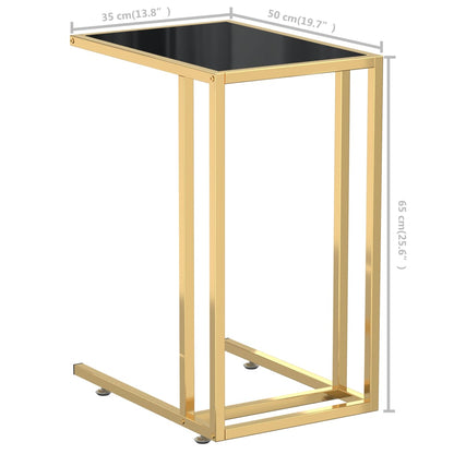 vidaXL Table d'appoint informatique noire 50x35x65 cm Verre trempé