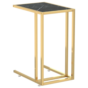 Table d'appoint informatique vidaXL Noir Marbre 50x35x65 cm Verre trempé