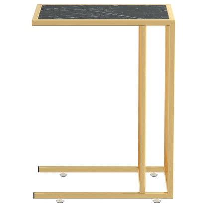 Table d'appoint informatique vidaXL Noir Marbre 50x35x65 cm Verre trempé