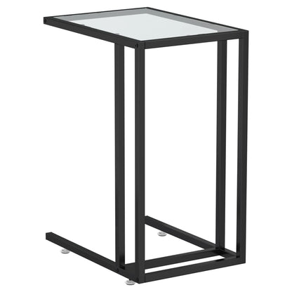 vidaXL Table d'appoint informatique transparente 50x35x65 cm en verre trempé