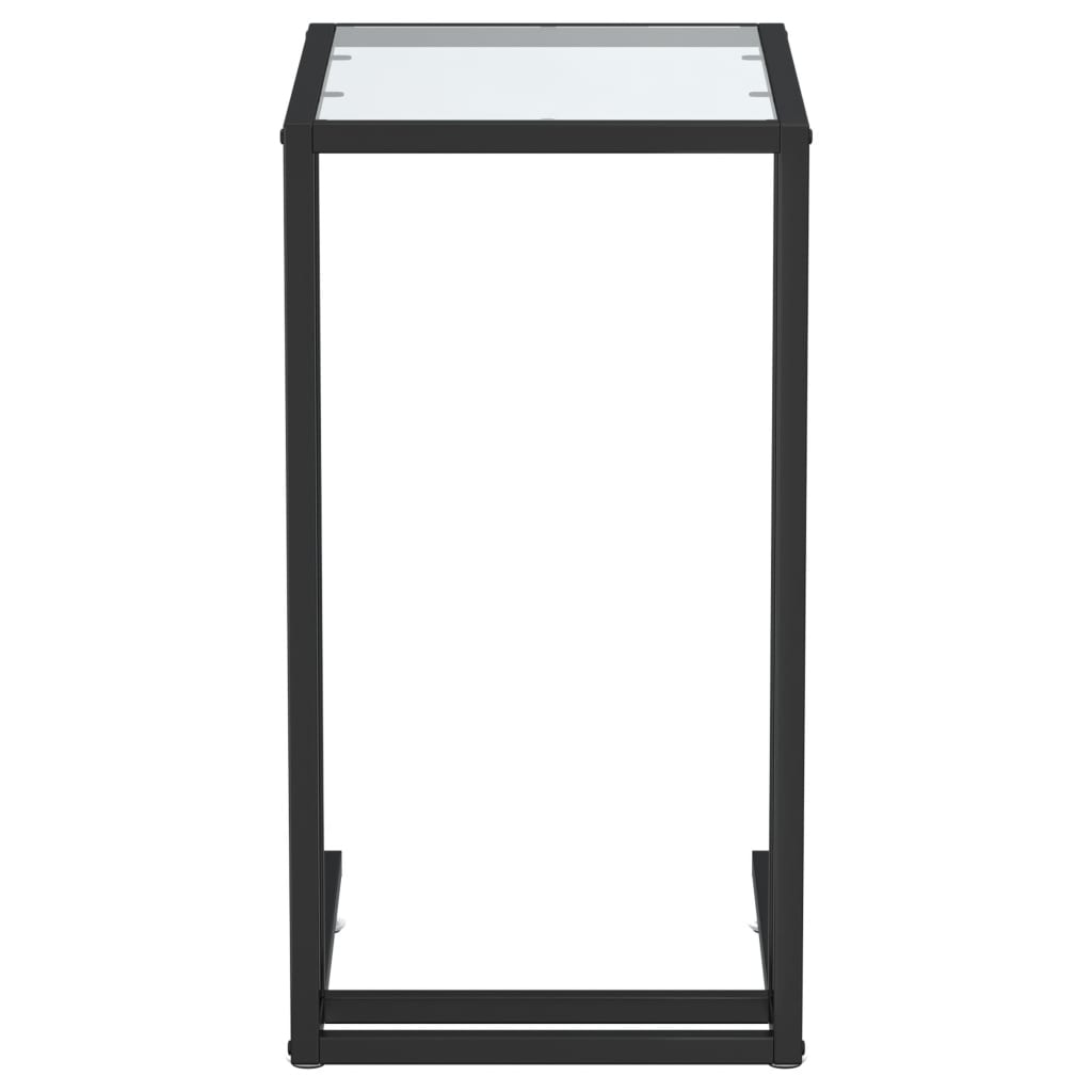 vidaXL Table d'appoint informatique transparente 50x35x65 cm en verre trempé