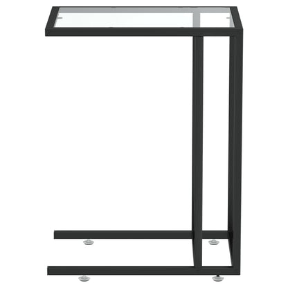 vidaXL Table d'appoint informatique transparente 50x35x65 cm en verre trempé