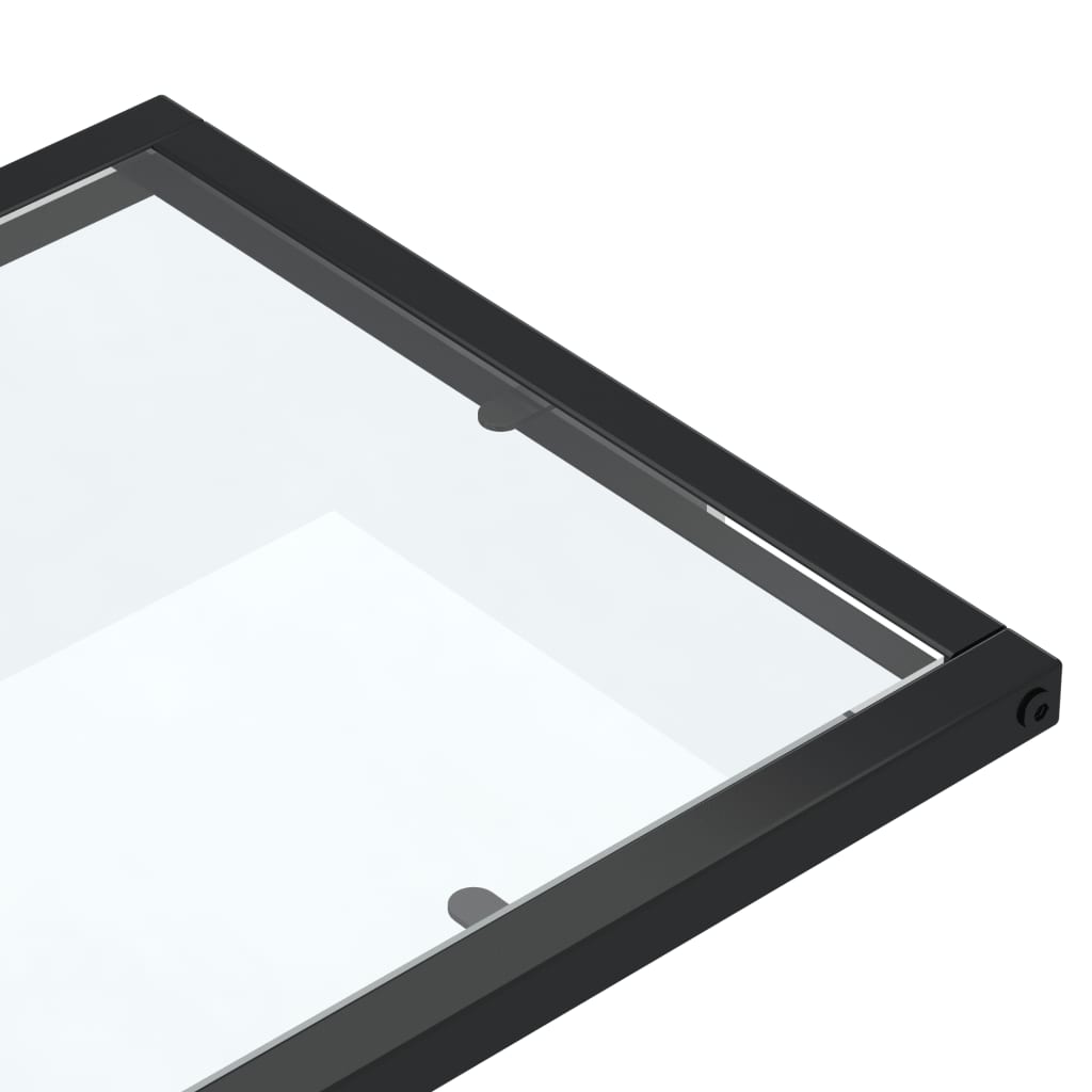 vidaXL Table d'appoint informatique transparente 50x35x65 cm en verre trempé