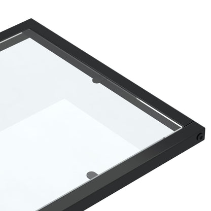 vidaXL Table d'appoint informatique transparente 50x35x65 cm en verre trempé
