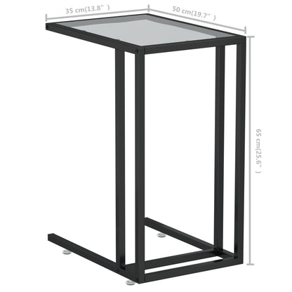 vidaXL Table d'appoint informatique transparente 50x35x65 cm en verre trempé